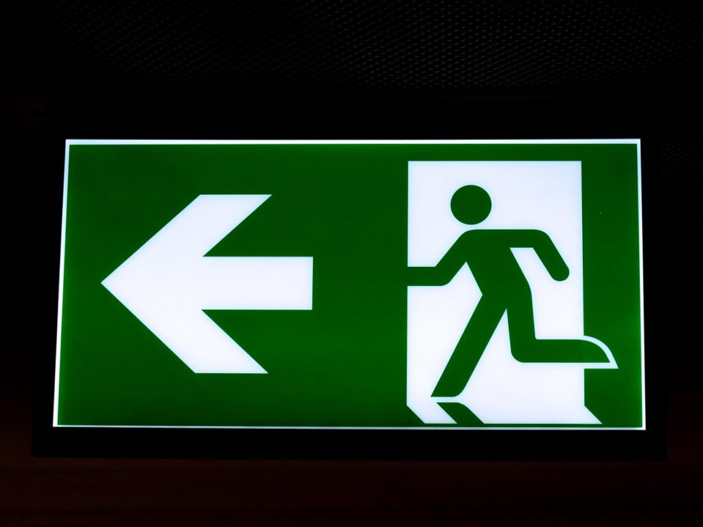 exit, emergency exit, escape route, exit, exit, exit, exit, exit, emergency exit